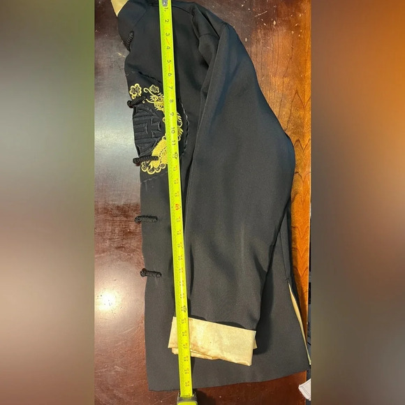 Vintage Chinese Dragon Embroidered Smoking Jacket MiMi Mandarin Unisex, XXL - Picture 8 of 8